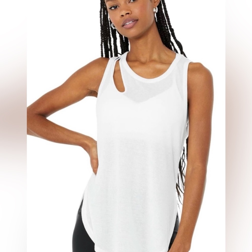 Ali Yoga white cutout rubber tank (small)